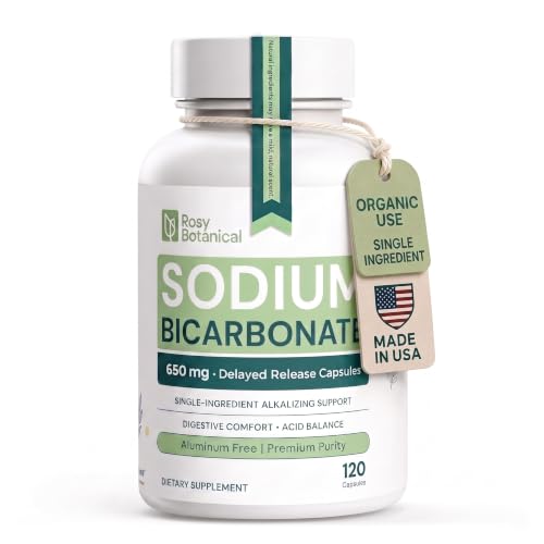 Pure Sodium Bicarbonate 650 mg Capsules for Organic Use, Single