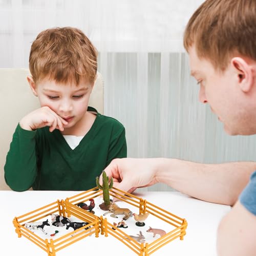 MIPIACE 60 Stück Pferdezaun Spielzeug Mini Farm Zaun für Kinder Kunststoff Pferd Corral Fechten Zubehör Pferd Corral Zaun für die Pferde Stall Nutztier Scheune Zauns Panel DIY Zubehör