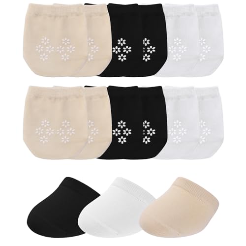 Telooco 9 Pares Calcetines de Media Caña con Puntos Adhesivos para Correr Calcetines Deportivos de Verano para Mujer Antideslizantes Calcetines Invisibles con Puntera Forrada Antideslizante