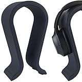 Geekria Vegan Leather Wood Omega Gaming - Soporte para Auriculares para Colocar sobre Las Orejas, Soporte para Monitor de Escritorio, Compatible con...