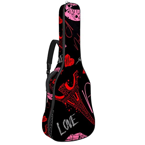 Sac à dos pour guitare acoustique imperméable rouge pour transporter votre musique à pied ou à vélo