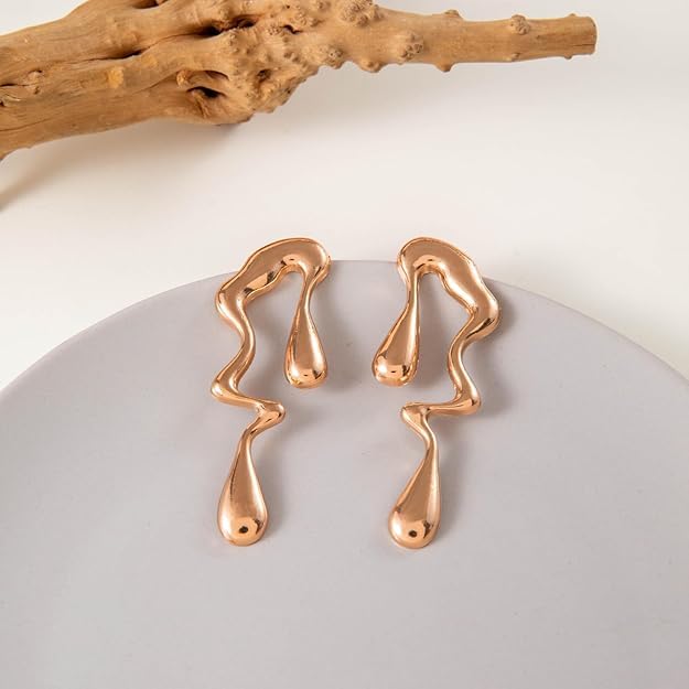 Image of Nilu's Collections Abstract Drip Design Earrings in Trendy and Modern Look | gift for her,gifts for womens & gilrls