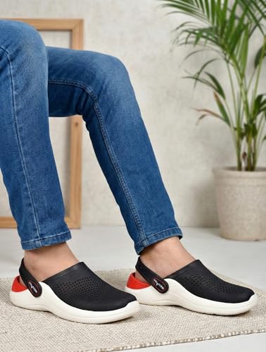 Image of HEALTH FIT Super Soft Comfortable Adjustable Back Strap Men's Classic Casual Sports Clogs Clogs |Waterproof Anti Skid & Lightweight Cushioned Stylish Clogs Mules for Use Gents & Boys HF154