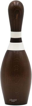 Bisetti Icons Beechwood "Bowling" Salt, Pepper or Spice Mill, 9 Inch Mill, Walnut Stain