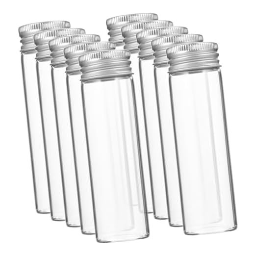Beaupretty 10 Piezas Botella De Vidrio Botellas De Perfume De Vidrio Vacías Botella Solida Tarro De Propinas Ruedas De Madera Viales Tarro De Cristal Pequeño Aluminio Líquido Viajar