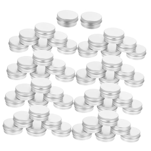 WEKADRIN 50 piezas Caja de Aluminio Pequeña para Crema con Tapa de de Unidades Envases Compactos para Cosméticos Almacenamiento Práctico para Maquillaje y Cremas para Viaje y Diario