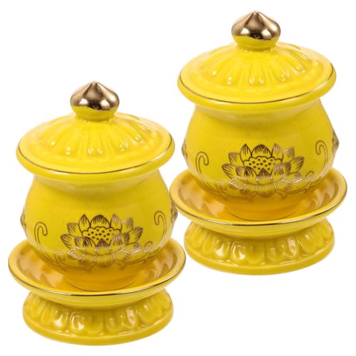 Tasses en céramique pour eau bénite coffret rituel bouddhiste pour célébration