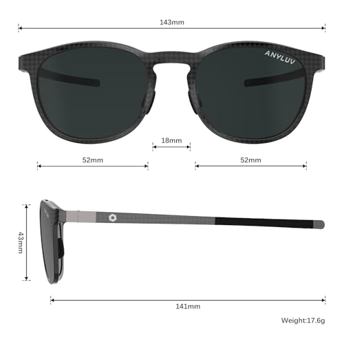 Image of ANYLUV Mens Sunglasses Polarized Upgraded Carbon Fiber Temple Sun Glasses Fashion Driving with UV Protection