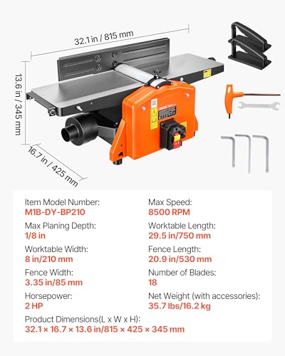 VEVOR 8-Inch Spiral Benchtop Jointer