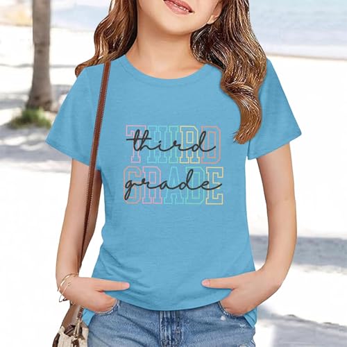 Kindergarten Shirts for Kids Toddler Third Grade Letter Print Back to School T-Shirt First Day of School Outfits4