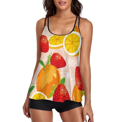 Maillot de bain tankini fraise idéal pour vos journées farniente et spa en famille