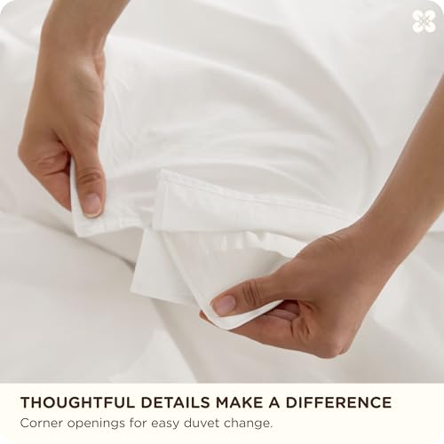Image of Bedsure PureWoven 100% Cotton Slub Weave Duvet Cover Set, Full Set, 3-PC