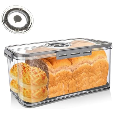 YOUNTHYE Airtight Bread Box with Time Dial Cover