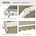 Outsunny 8' x 7' Patio Retractable Awning, Manual Exterior Sun Shade Deck Window Cover, Beige