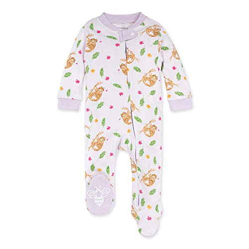 Image of Burt's Bees Baby unisex-baby Sleep & Play, Organic One-piece Romper-jumpsuit Pj, Zip Front Footed Pajama