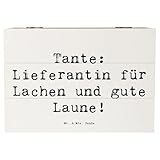 Mr. & Mrs. Panda 22 x 15 cm Holzkiste Spruch Tante Lieferantin - Geschenk, einzigartige Designs, Verwandte, Familie, Schatulle, gute Laune, Nichte,