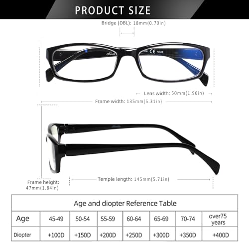 Image of Henotin 6-Pack Reading Glasses Blue Light Blocking Anti Eyestrain Computer Reading Glasses for Women and Men Readers (Transparent White, 0.00, Diopters)