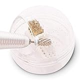 MelodySusie Nail Drill Bits Cleaner Brush Case Accessories with Clear Cover for Cleaning Tungsten Carbide Ceramic Nail Drill Bits Cuticle, Steel Wire & Nylon Double Brush - White