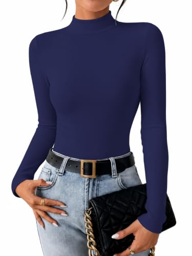 Ekouaer Women Mock Turtleneck Tops Long Sleeve Shirts Thermal Base Layer - image 1