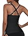 Firpearl Women Swimsuits with Underwire Bra Support Black Slimming Bathing Suit Top Ruched Tummy Control Swimwear US12