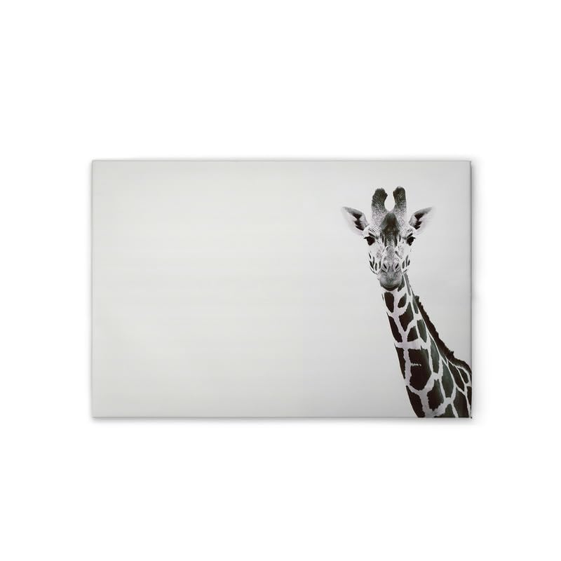Toile girafe noir et blanc pour salon moderne grand format 90x60 cm
