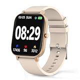 Smart Watch for Men Women SmartWatch 1.83' for iPhone Samsung Android Phone Compatible, Fitness Tracker Watch with Pedometer, Heart Rate/Sleep Monitor, Blood Oxygen, IP68 Waterproof (Gold)