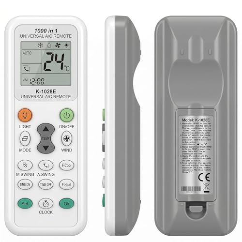 Télécommande Universelle pour Climatiseur K-1028E, 1000 en 1 LCD Universal Remote Control Compatible avec LG Samsung Daikin Gree Midea Haier Toshiba,...