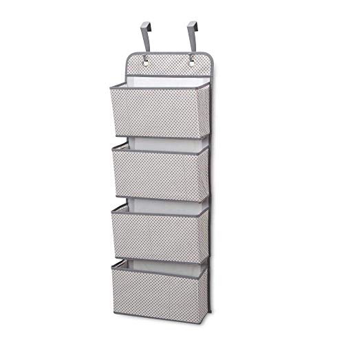 Image of Delta Children 4 Pocket Over The Door Hanging Organizer, Easy Storage/Organization Solution - Versatile and Accessible in Any Room in the House, Grey