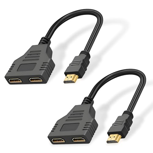Câble répartiteur HDMI 1 entrée 2 sorties 1080p double port mâle vers femelle x2