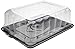 Pactive YQSB500RSTAB Clear Rose-Dome Rectangular Plastic Bakery Container with Black Base, 15 Inch x 11 Inch x 5 Inch High - Pack of 5