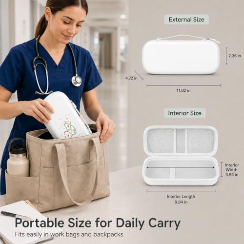 Image of ALKOO Stethoscope Case for 3M Littmann Classic III /Cardiology IV, Ivory | for MDF Acoustica Stethoscopes, for Nurses, Doctors, Nursing School Essentials, Students, Clinic, EMS, Travel, Hard Bag Only