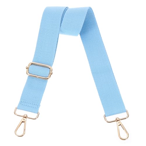 Image of uxcell Wide Shoulder Strap, 3.8cm Adjustable Purse Strap Replacement Crossbody Strap for Shoulder Bag Handbag, Sky Blue, Light Gold Pull Core Buckle