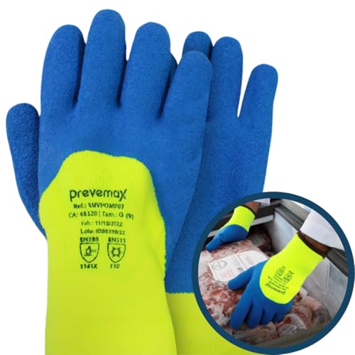 Luva Térmica Azul e Amarela com Fio Acrílico - Par (M)