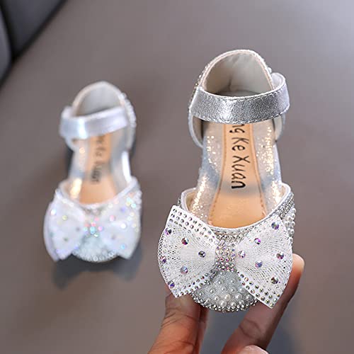 Fashion Spring And Summer Girls Sandals Dress Dance Performance Princess Shoes Pearl Mesh Bow Hook Girls Slides3