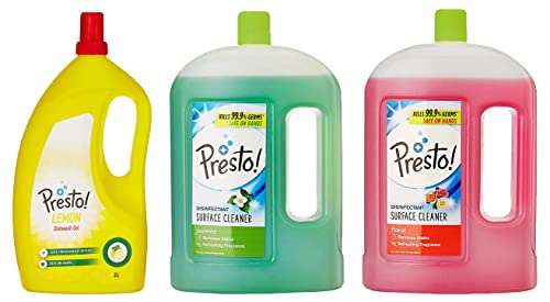 Image of Amazon Brand - Presto! Dish Wash Gel - 2 L (Lemon) & Amazon Brand - Presto! Disinfectant Surface /Floor Cleaner - 2 L (Floral) & Fujifilm Instax Mini Rainbow Instant Film (Multi-Color, 10 Photos /Pack)