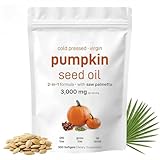 Pumpkin Seed Oil Capsules with Saw Palmetto – 3000mg Cold Pressed for Hair Growth & Prostate Support – Vegan, High Strength – (180 capsules)