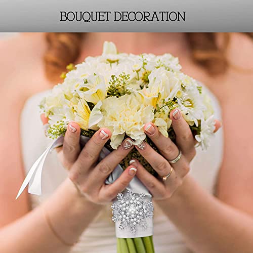 image for Patelai 24 Pieces Snowflake Napkin Rings Christmas Napkin Ring Pearl N