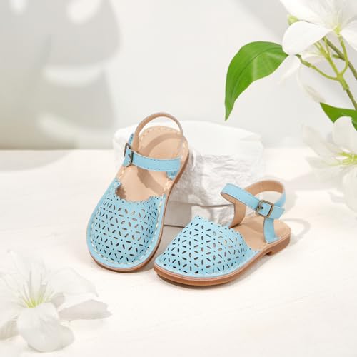 Image of Flaryzone Girls Sandals Closed Toe Summer Flats Dress Sandals Shoes Toddler /Little Kid