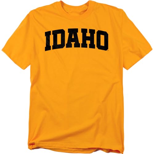 LOGOVISION University of Idaho School Name Arch Unisex Adult T Shirt, Gold, Medium
