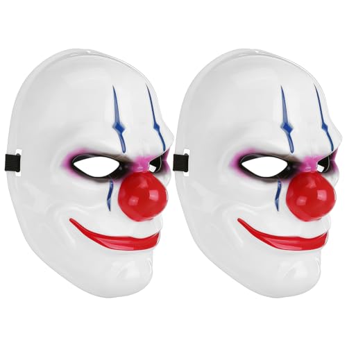 AOVNA 2PCS Halloween Mask Clown Scary Spooky Horror Party Face Halloween Costume Props Face Mask Fancy Dress Up Accessories for Carnival Cosplay Party
