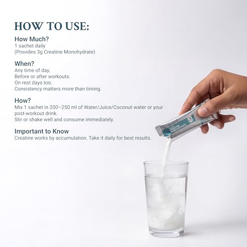 Image of TrueBasics Clean Creatine Monohydrate Powder, Citrus Flavor, 30 Sachets | 3g Creatine per Sachet