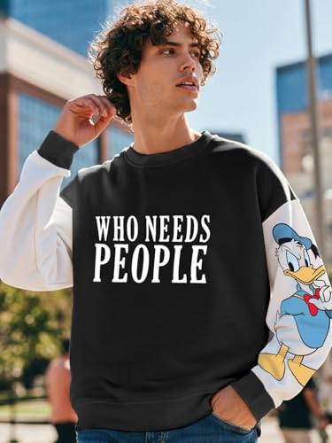 Image of Bewakoof Men's Graphic Print Oversized Fit Full Sleeve Round Neck Fleece Sweatshirt