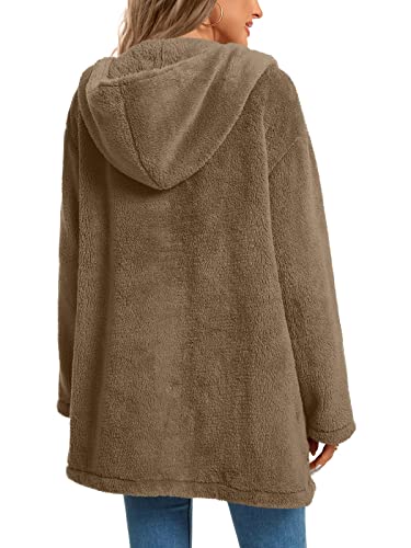 LONGYUAN Womens Jacket Winter Coats Hooded Cardigan Fleece Sweaters3