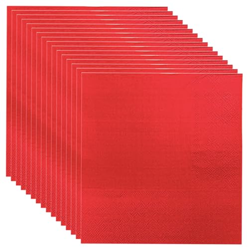 MOMAHUA 20P Party Napkins Red Napkins for Birthday 6.5inch Birthday Serviettes Solid Color Tableware Table Decors for Wedding Picnic Red Themed Party Supplies