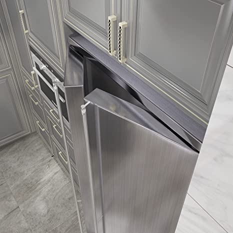 Image of WALLMATE Brushed Vinyl Wallpaper Stainless Look Vinyl Contact Paper Peel and Stick Wallpaper for Kitchen Backsplash Self Adhesive Wallpaper Dishwasher Fridge Appliances (24 x 55 inch)