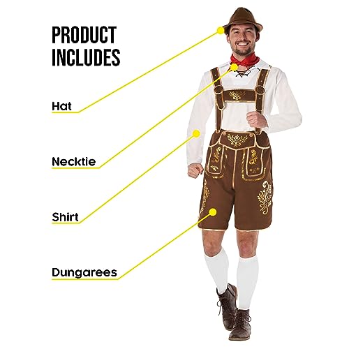 Morph Lederhosen Men Oktoberfest Outfit Mens Bavarian Costume Men October Festival  Costume Mens German Fancy Dress Men Oktoberfest Mens Outfit  Mens  Lederhosen Costume L - BigaMart