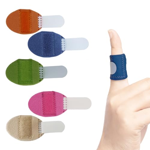 YAZWUR 5 Pièces Attelle Doigt, Orthèse de Majeur, Ressaut, Doigtier Medical, Pour Immobilisation et Soutien, Convient pour l'Index, l'Annulaire, le Petit, Enfant, Bon pour Gâchette et les Tendus