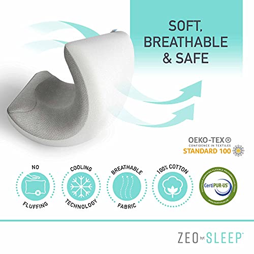 Zeo-Sleep Memory Foam Pillow - Reversible Orthopedic Pillow Supports Neck, Head And Shoulders - Firm Pillow For Back, Stomach And Side Sleepers - Pillow For Neck And Shoulder Pain #TOP6