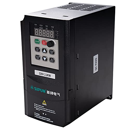 SIPUN SPVF-2.2G-S2 Variable Frequency Drive 2.2KW 2.95PH Inverter Converter VFD Drive Single Phase Output 220V 9.6A for Motor Speed Control