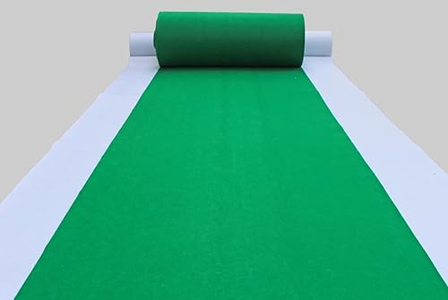 Vista 7 de HUAHOO - Alfombra para pasillo, Accesorios para bodas, Alfombra de césped verde para pasillo, tapetes para escalones y exhibición repetida